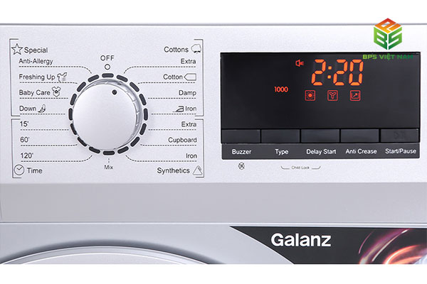 bảng điều khiển Máy sấy quần áo Galanz DV-70T5C, Máy sấy quần áo Galanz DV-80T5C