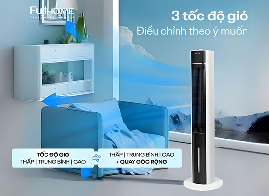 Quạt tháp hơi nước Fujihome AC-18LM trang bị 3 tốc độ gió