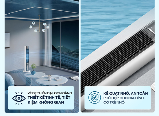 Quạt tháp hơi nước Fujihome AC-18LM Thiết kế hiện đại, an toàn cho gia đình