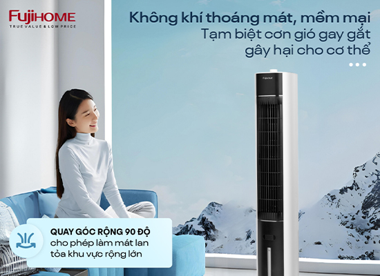Quạt tháp hơi nước Fujihome AC-18LM góc quay rộng 90 độ