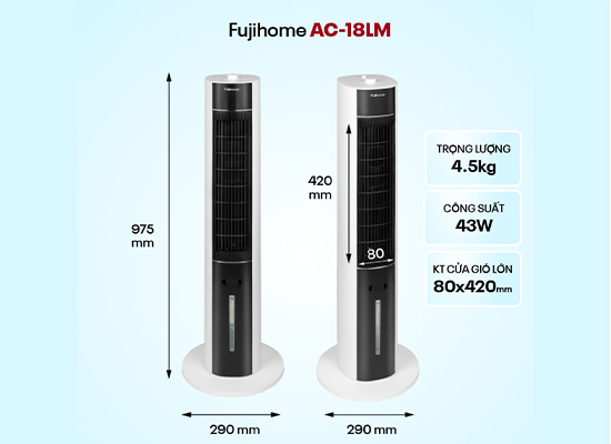 thông số kỹ thuật Quạt tháp hơi nước Fujihome AC-18LM