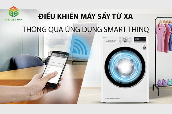 máy sấy quần áo LG DVHP09W điều khiển từ xa qua app