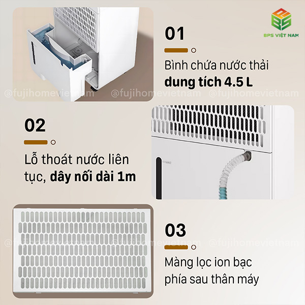 Máy hút ẩm FujiHome DH16NW (16 Lít/24h)