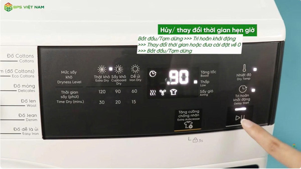 trì hoãn khởi động may-say-thong-hoi-electrolux-edv904h3wc-9kg