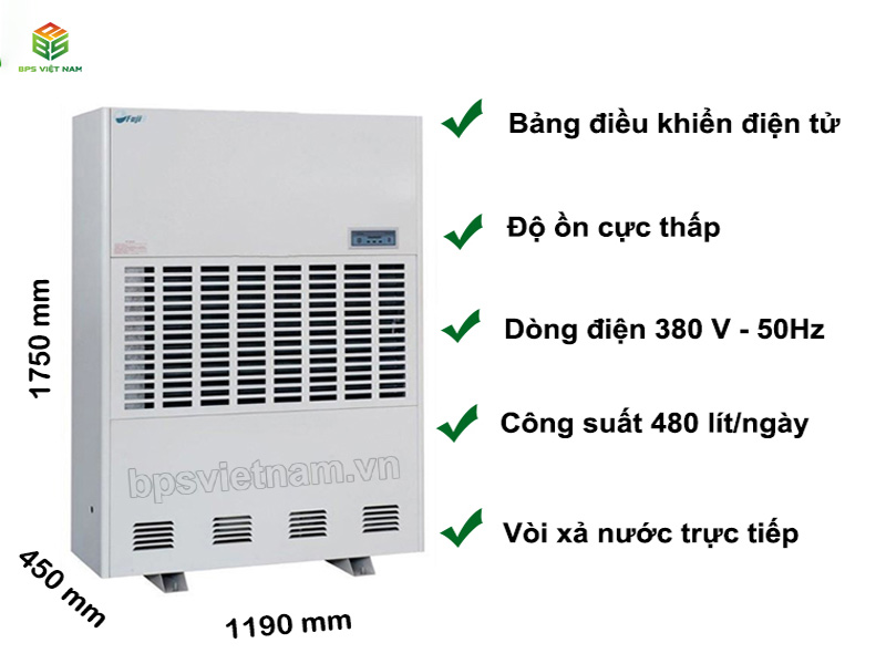 Tổng quan về Máy hút ẩm công nghiệp FujiE HM-6480EB (480lít/ngày) 