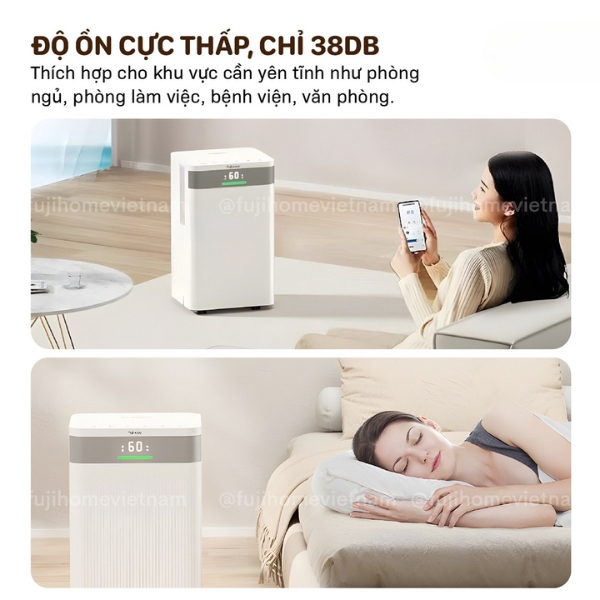 Máy hút ẩm FujiHome DH12NW (12 Lít/24h) độ ồn thấp