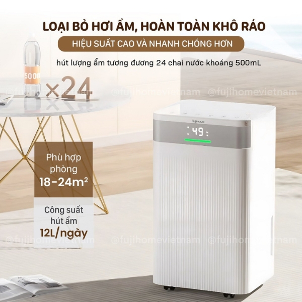 Máy hút ẩm FujiHome DH12NW (12 Lít/24h)
