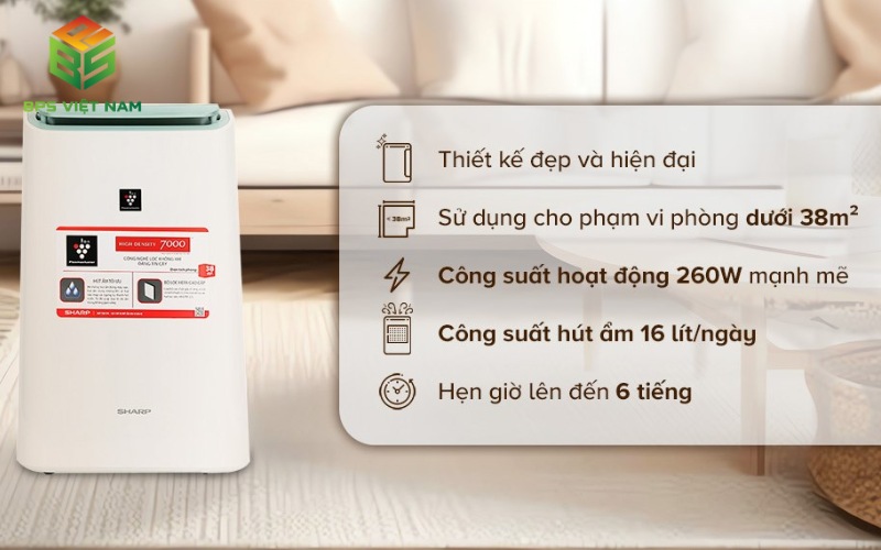 Sharp DW-E16FA-W mang đến nhiều tính năng vượt trội