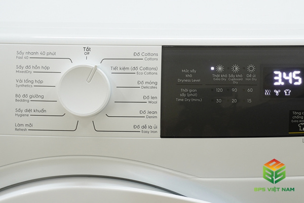 12 chương trình sấy trên máy sấy thông hơi Electrolux EDV904H3WC