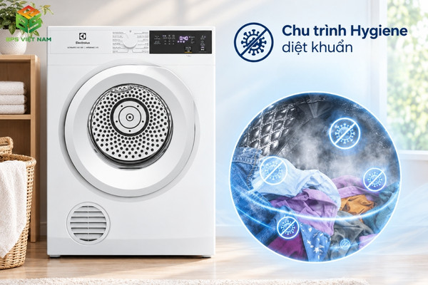 Máy sấy quần áo Electrolux EDV904H3WC với chu trình Hygiene diệt khuẩn