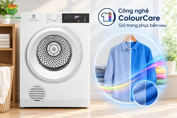 Electrolux EDV904H3WC với Công nghệ ColourCare giúp quần áo bền màu
