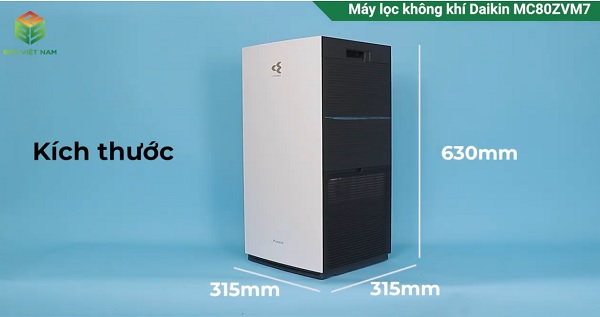 Kích thước máy lọc không khí Daikin MC80ZVM7