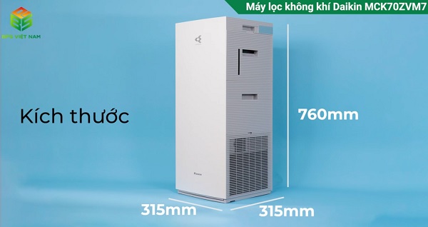 Kích thước máy lọc không khí Daikin MCK70ZVM7
