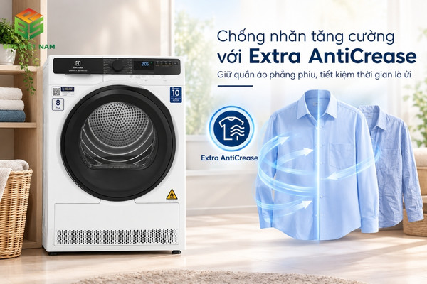 Electrolux EDH803J5WC được trang bị Extra AntiCrease giúp giảm nhăn