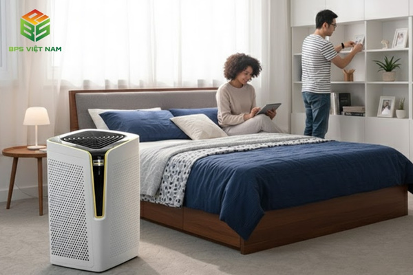 Đặt thiết bị ở xa đầu giường và không thổi thẳng vào mặt