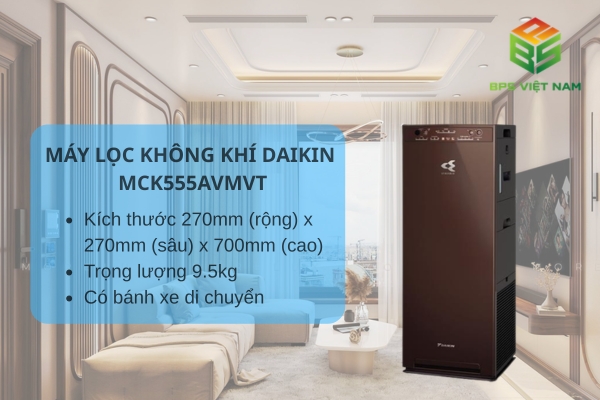 Thiết kế của máy lọc không khí Daikin MCK555AVMVT 