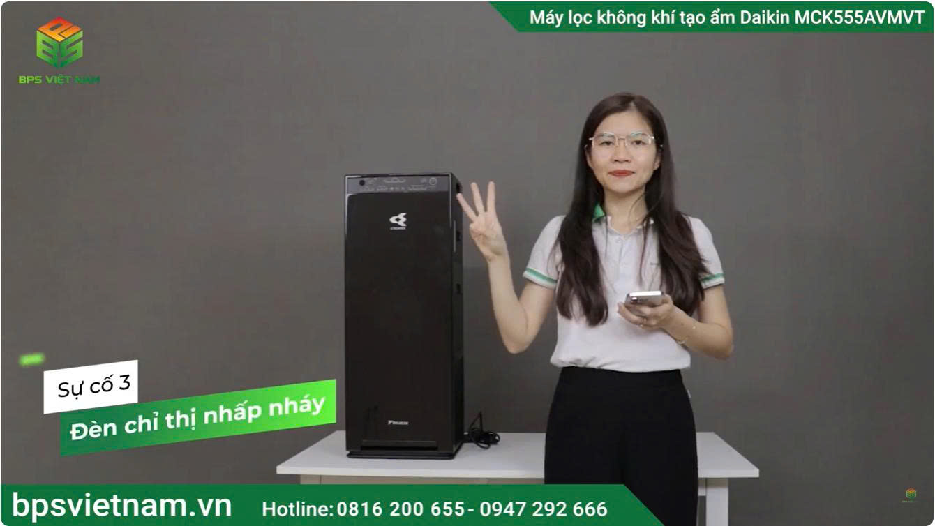 Sự cố 3: Đèn chỉ thị nhấp nháy