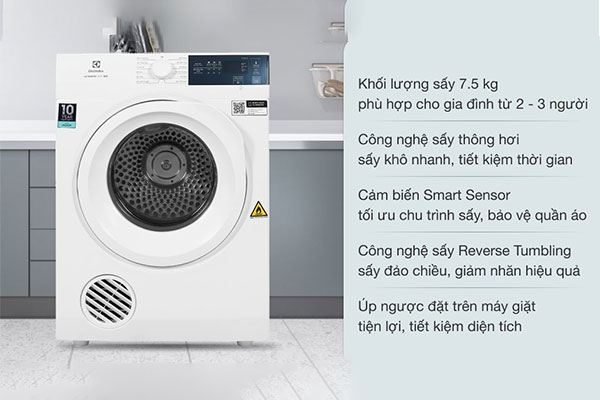 Máy sấy quần áo thông hơi Electrolux EDV754H3WB