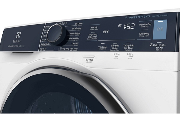 Bảng điều khiển của Máy sấy quần áo Electrolux EDH903R9WB bơm nhiệt 9kg