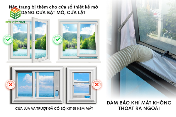 Hướng dẫn lắp đặt ống xả cho máy điều hòa di động Fujie MPAC12B