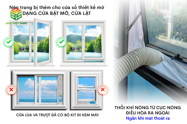 Hướng dẫn lắp đặt ống xả cho máy điều hòa di động Fujie MPAC14