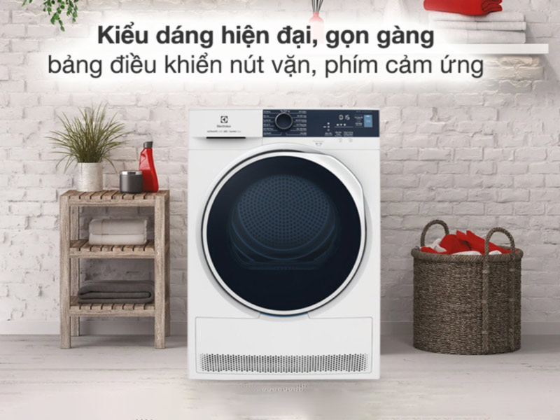 Máy sấy quần áo Electrolux EDH804H5WB thiết kế hiện đại sang trọng