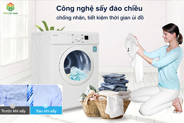 Máy sấy quần áo Casper TD-72VWD công nghệ sấy đảo chiều