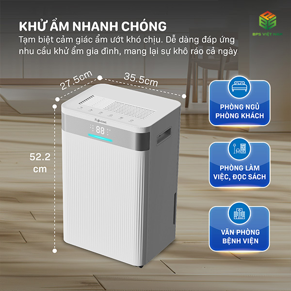 Máy hút ẩm FujiHome DH40NW (40 Lít/24h)
