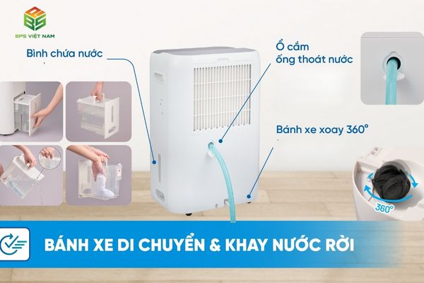 Thiết kế của máy lọc không khí hút ẩm Daikin JPF12AV2