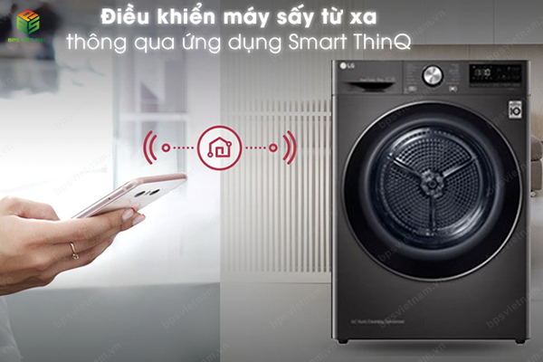 Máy sấy quần áo LG DVHP09B điều khiển từ xa với LG ThinQ