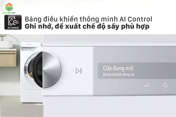 Máy sấy quần áo Samsung DV90T7240BH/SV trang bị bảng điều khiển AI control