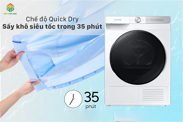 máy sấy quần áo Samsung DV90T7240BH/SV sấy nhanh siêu tốc chỉ 35 phút