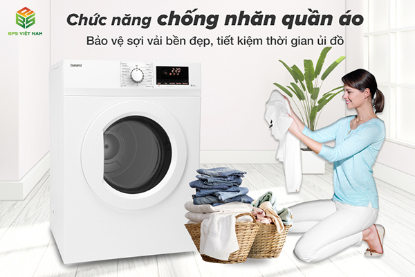 Galanz DV-80T5C(W) trang bị công nghệ sấy chống nhăn bảo vệ sợi vải bền đẹp