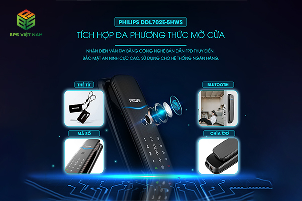 Khóa cửa thông minh Philips DDL702E-5HWS