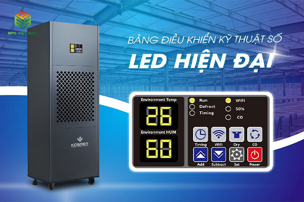 Máy hút ẩm công nghiệp Kosmen KM-210S trang bị bảng điều khiển thông minh