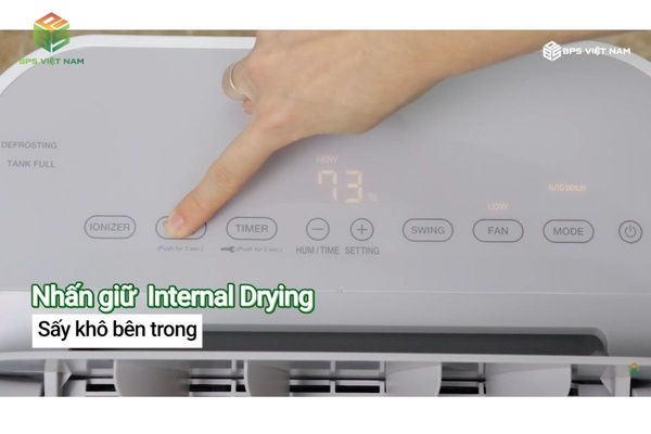 Hướng dẫn sử dụng chế độ sấy khô bên trong (INTERNAL DRYING)