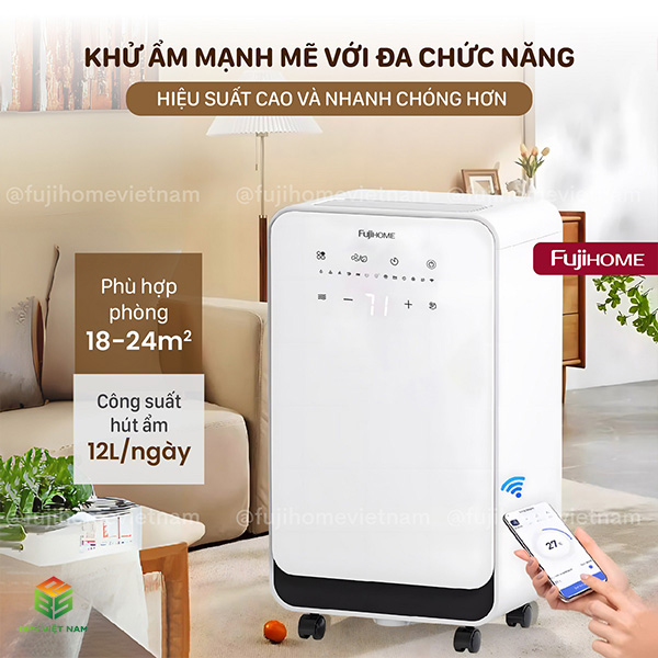 Máy hút ẩm FujiHome DH12NEW (12 Lít/24h)