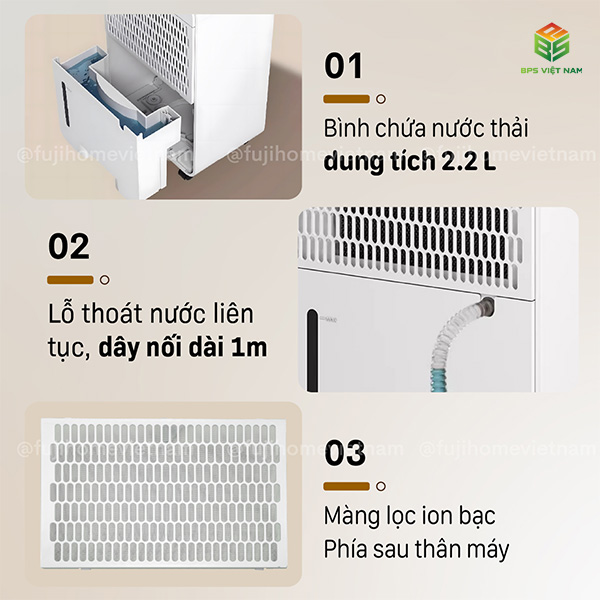 Máy hút ẩm FujiHome DH12NEW (12 Lít/24h)