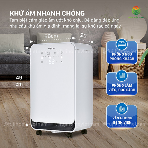 Máy hút ẩm FujiHome DH12NEW (12 Lít/24h)