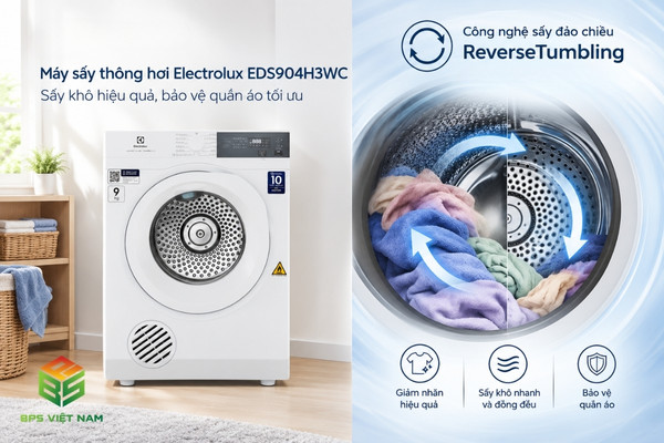 EDS904H3WC sử dụng công nghệ sấy đảo chiều Reverse Tumbling