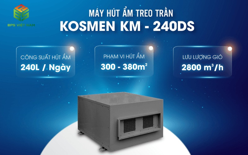 máy hút ẩm treo trần kosmen