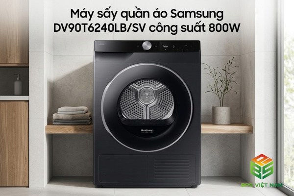 Máy sấy quần áo Samsung DV90T6240LB/SV công suất 800W