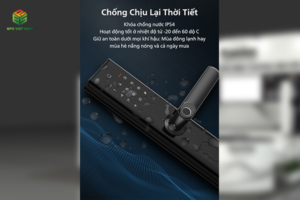 Kaadas M7-W có khả năng chống nước và chống chọi với mọi điều kiện thời tiết