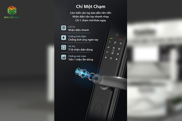 Kaadas M7-W mở khóa vân tay với tốc độ nhanh chóng'