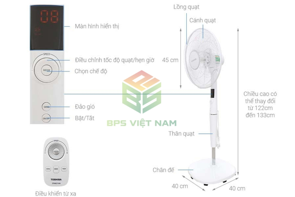 Quạt đứng Toshiba F-LSD30(W)VN