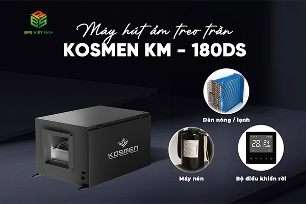 máy hút ẩm treo trần Kosmen KM-180DS