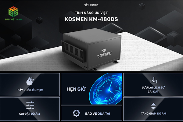 máy hút ẩm treo trần Kosmen KM-480DS