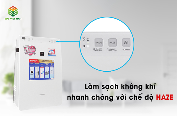 Sharp KC-F30EV-W cho hiệu quả lọc khí nhanh chóng với chế độ Haze