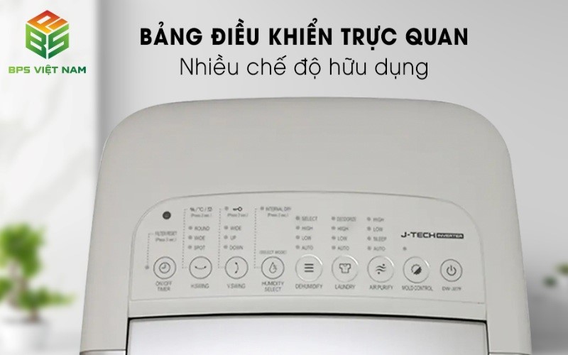 Sharp DW-J27FV-S có bảng điều khiển tiện lợi