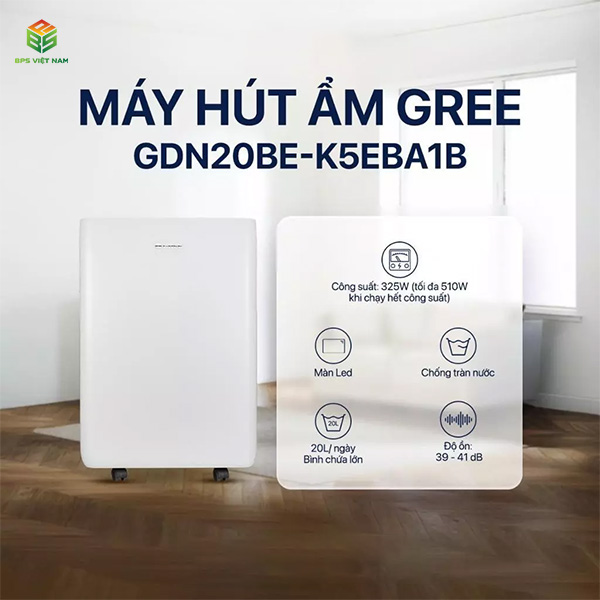 Máy hút ẩm Gree Granto GDN20BE-K5EBA1B (20 Lít/24h)